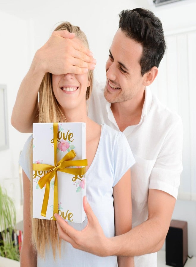 AirCool Wedding Wrapping Paper, Gold Love With Pink Floral White Groom Gift Wrap Folded Flat 5 Sheets 20x28 inches Per Sheet With Ribbon for Wedding Shower, Bridal Shower, Engagements, Birthday, Anniversary - Image 4